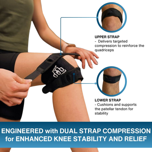Crosstrap - Full Stabilizing Patella Brace, Knee Brace Prevent Patellar Tendonitis - Full knee Support Brace – Running, Cycling, Hiking, Outdoor Sports (Small) - MDUB Athletics