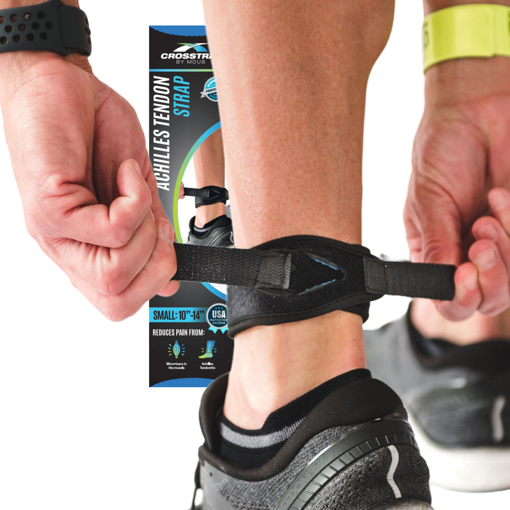 Crosstrap - Achilles Tendon Strap, Ankle Tendonitis Pain Relief Support Brace, Hiking, Soccer, Basketball, Running, Tennis, Volleyball & Pickleball - MDUB Athletics