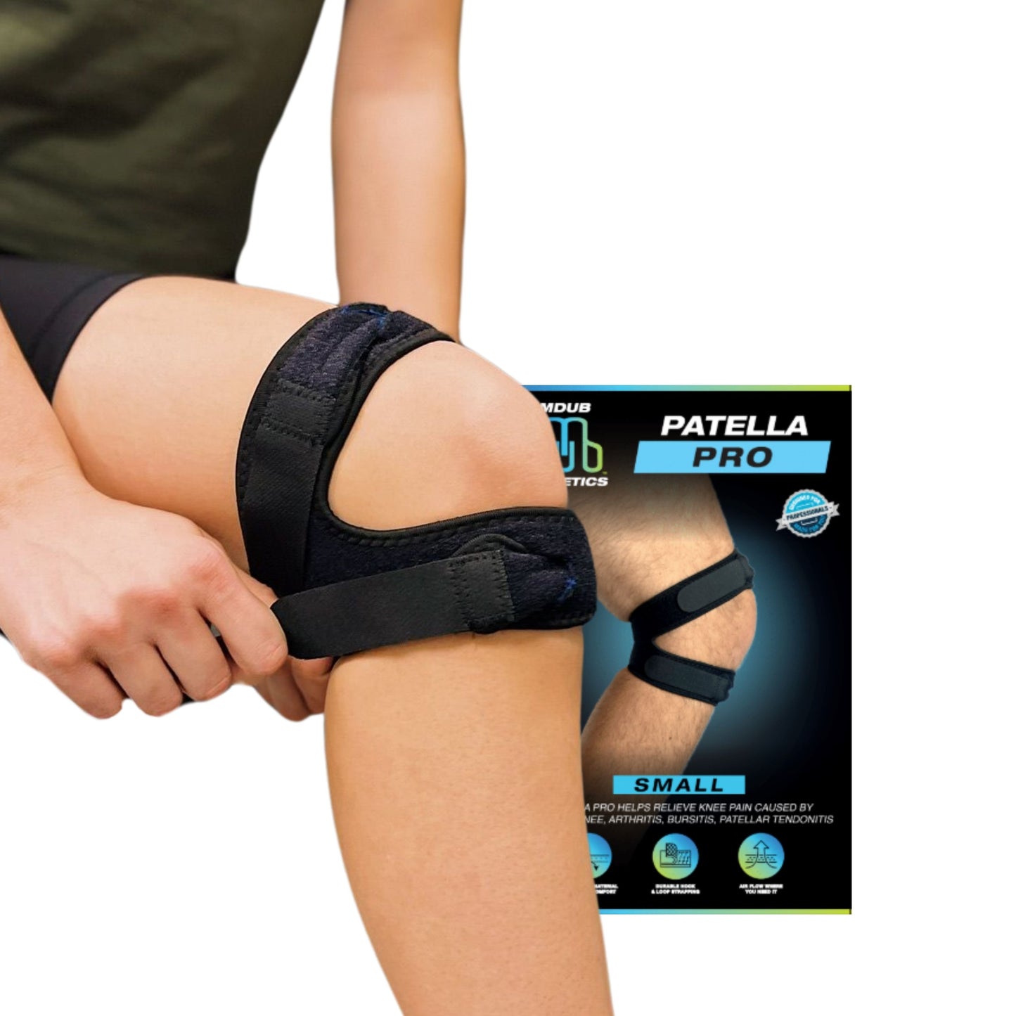 Crosstrap - Knee Brace, Patella Knee Strap Pro, Knee Patella Strap (Small) - MDUB Athletics