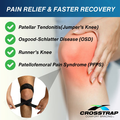 Crosstrap - Knee Brace, Patella Knee Strap Pro, Knee Patella Strap (Small) - MDUB Athletics