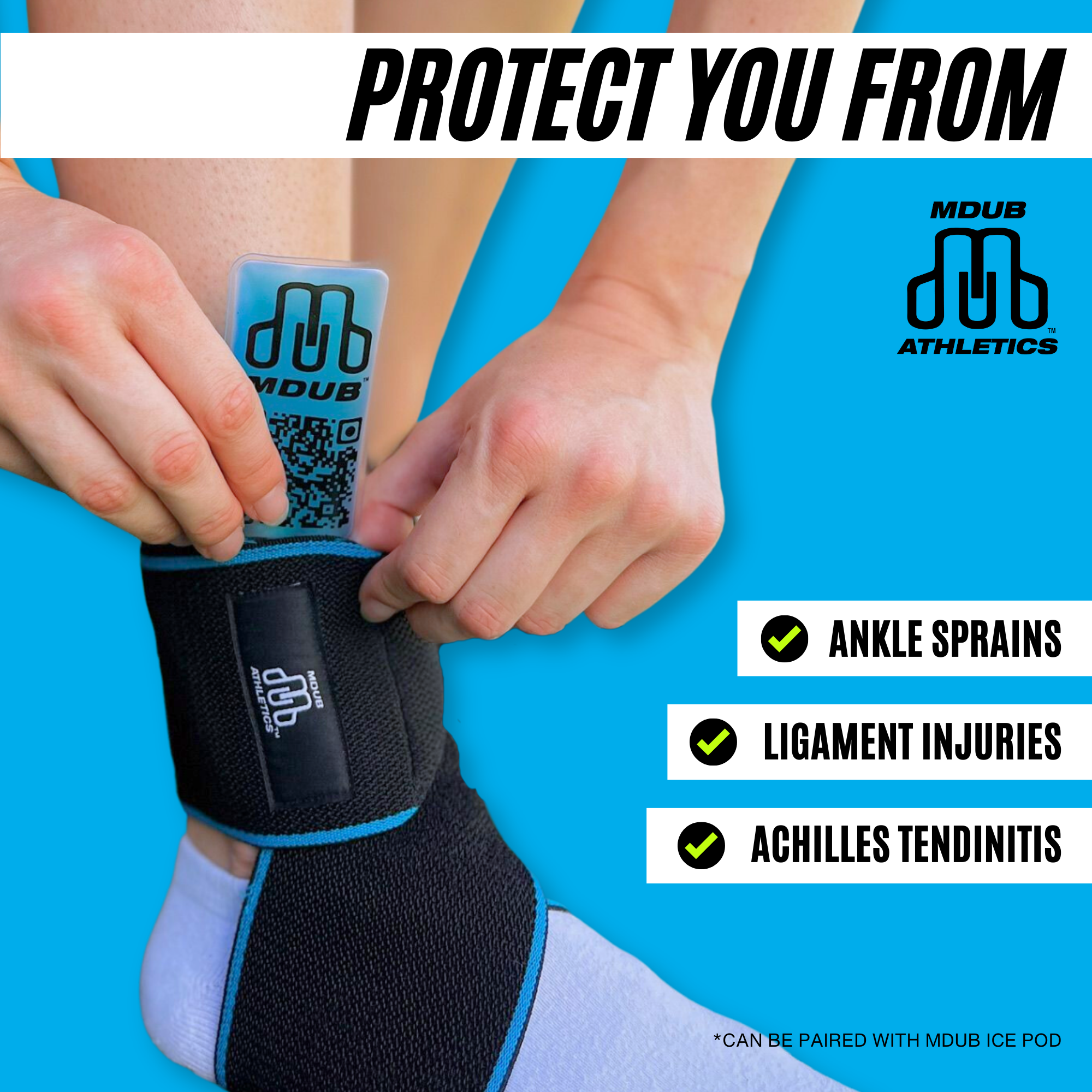 MDUB - Athletics, Ankle Wrap, Ankle Brace, Ankle Compression Strap, Ankle Compress