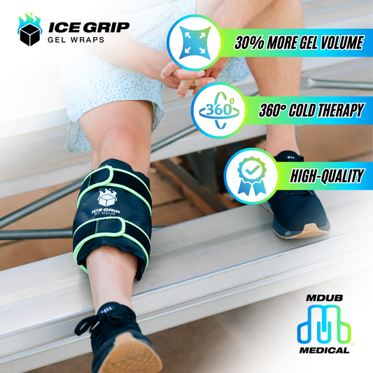 Ice Grip - Shin & Calf Ice Grip Wrap, Shin Brace, Calf Brace, Ankle Brace