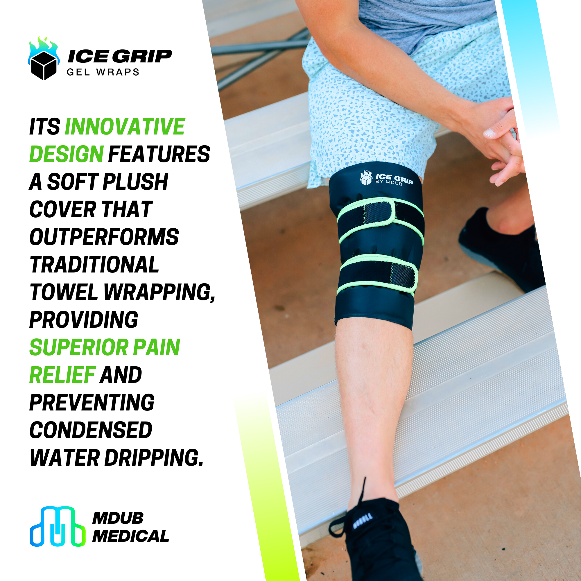 IIce Grip - Knee & Patella Wrap, Knee Brace, Knee Support, Patella Wrap