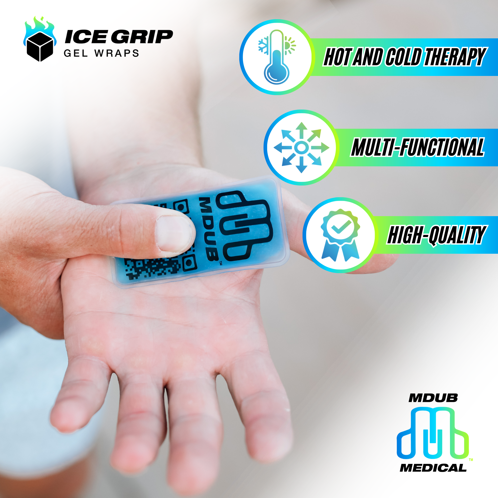 Ice Grip - Ice Pod , Ice Pack , Cold Packs , Hot Compress - Cold Compress Gel (5-Pack)
