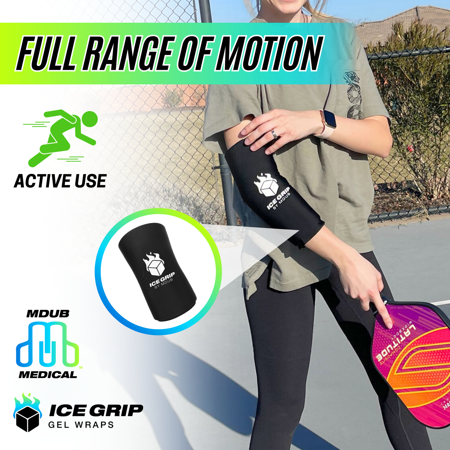 Ice Grip - Gel Sleeve, Knee Brace, Knee Support, Elbow Brace, Elbow Support