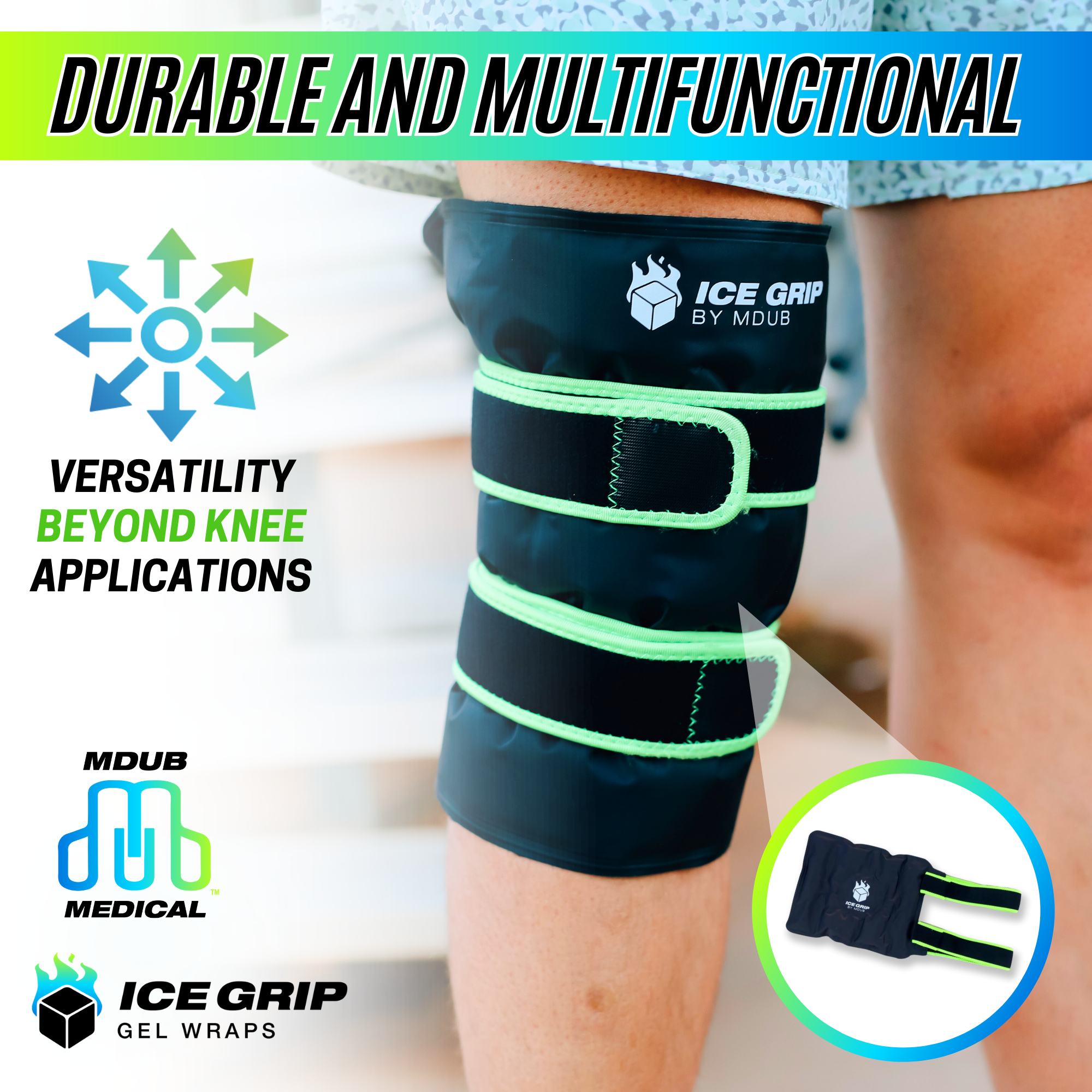 IIce Grip - Knee & Patella Wrap, Knee Brace, Knee Support, Patella Wrap
