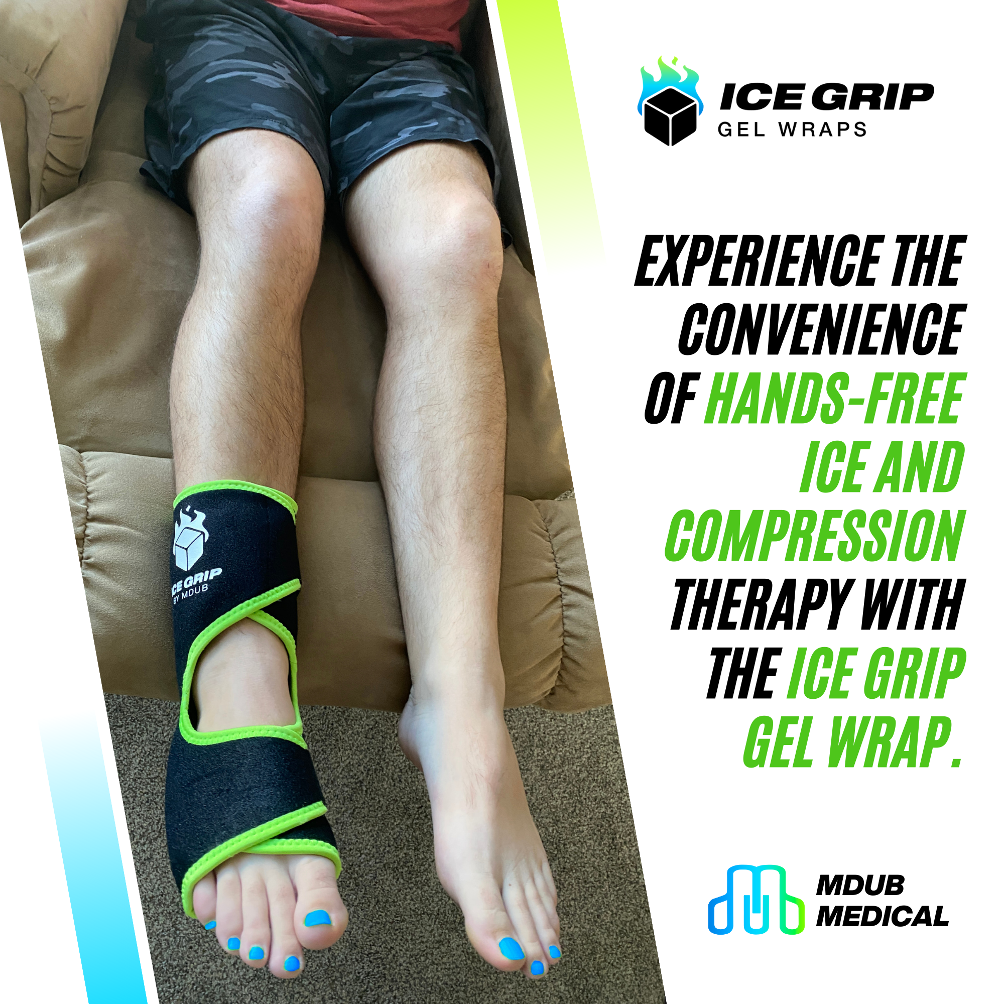 Ice Grip - Foot & Ankle Wrap, Foot Brace, Ankle Brace, Ankle Support