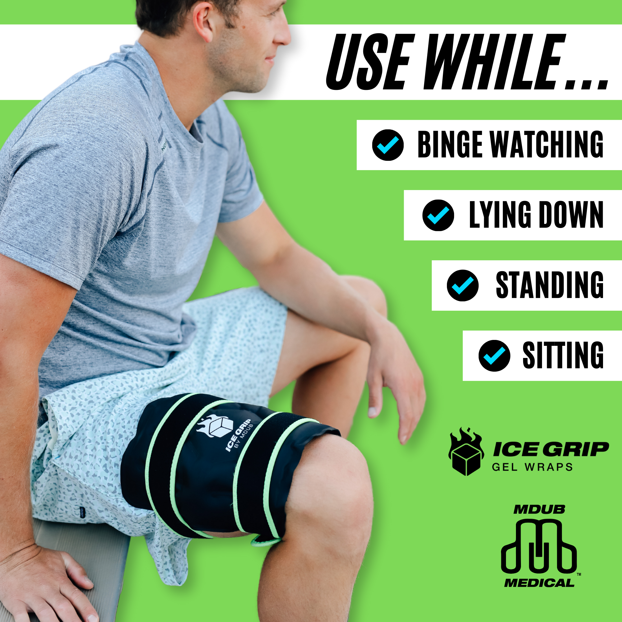 IIce Grip - Knee & Patella Wrap, Knee Brace, Knee Support, Patella Wrap