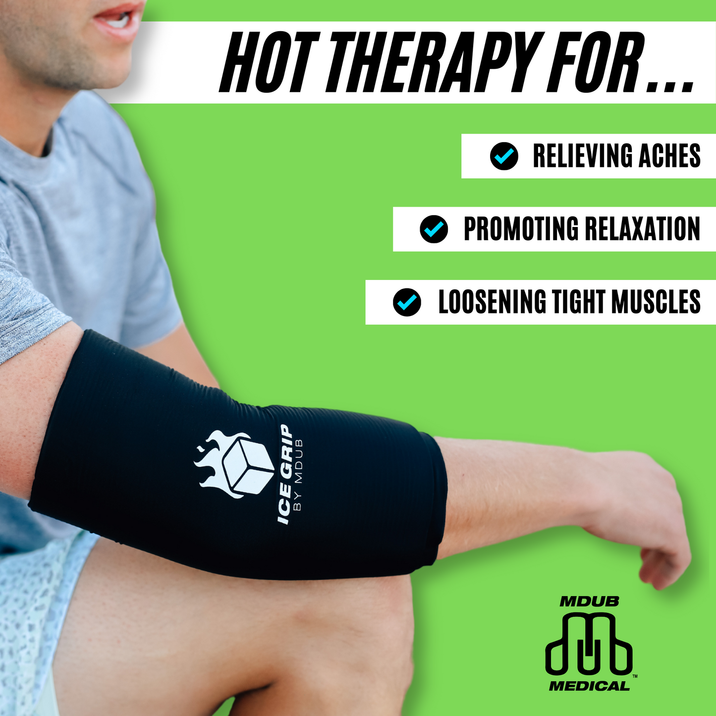 Ice Grip - Gel Sleeve, Knee Brace, Knee Support, Elbow Brace, Elbow Support