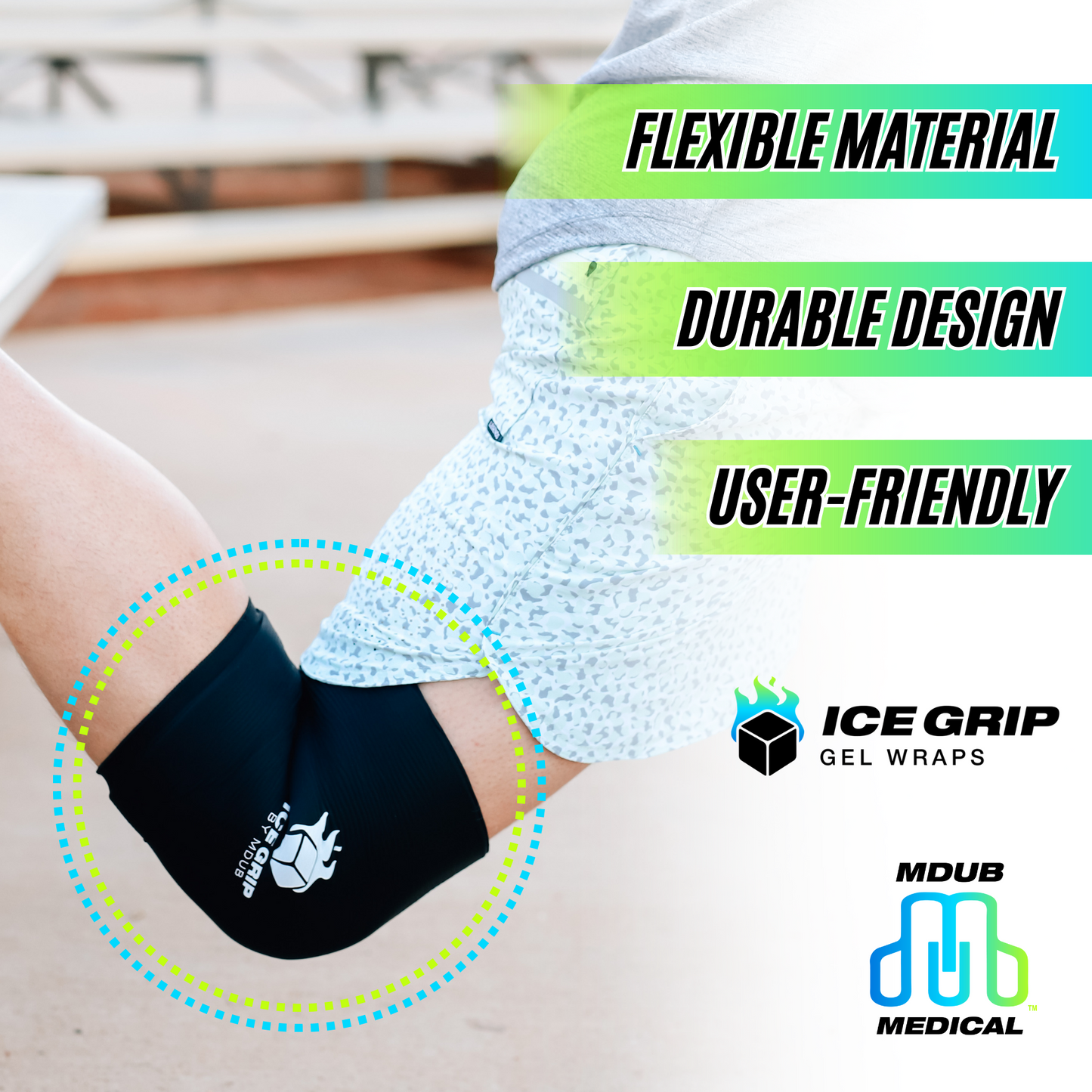 Ice Grip - Gel Sleeve, Knee Brace, Knee Support, Elbow Brace, Elbow Support
