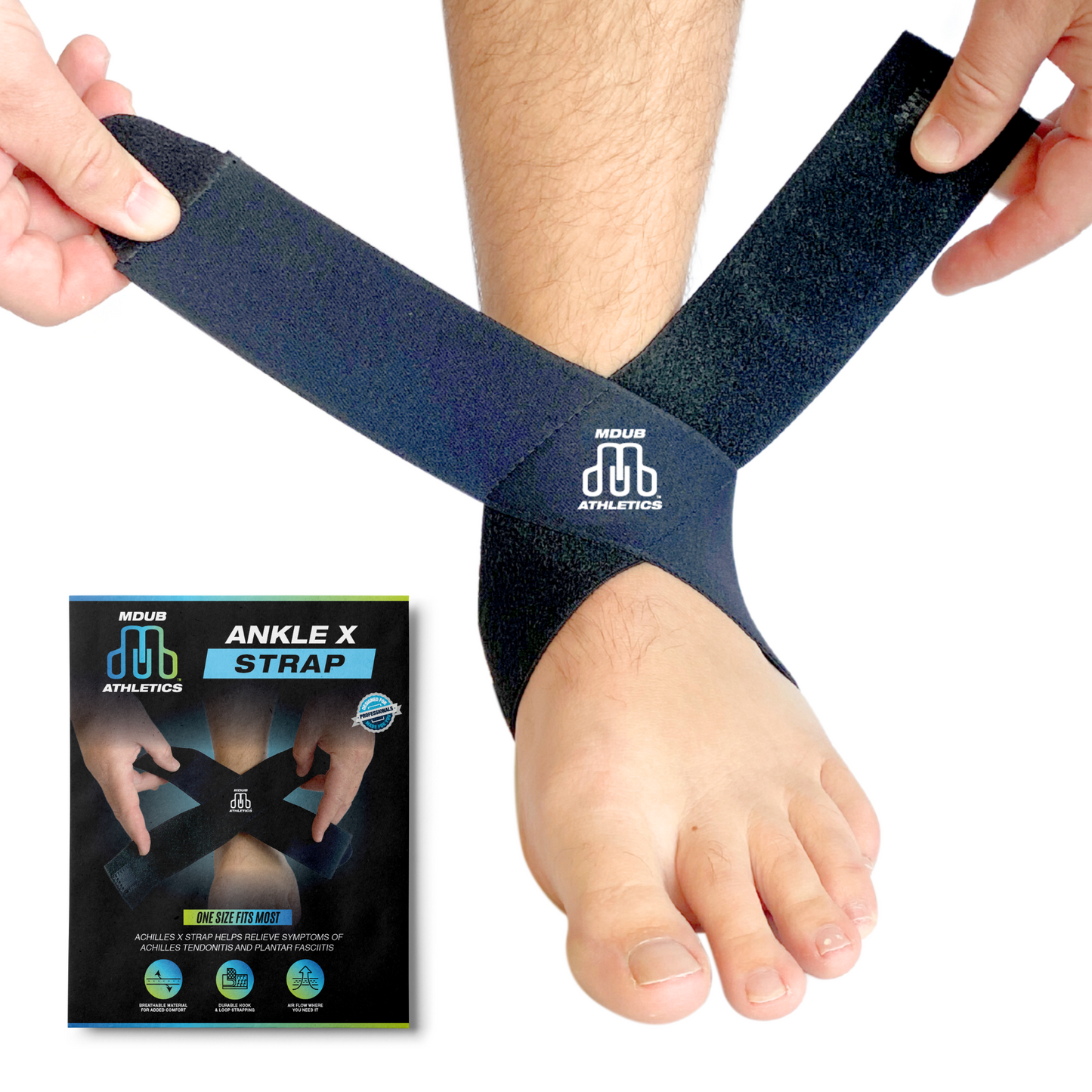 MDUB Athletics - Ankle X Strap, Ankle Brace for Men, Ankle Brace, Ankle Compress