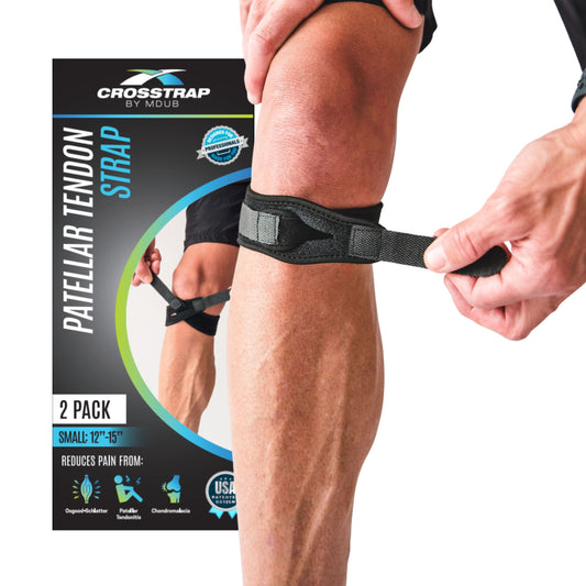 Crosstrap - Adult Black Stabilizing Knee Patella Pain Relief Straps For Exercise, Patella Tendon Strap - MDUB Athletics