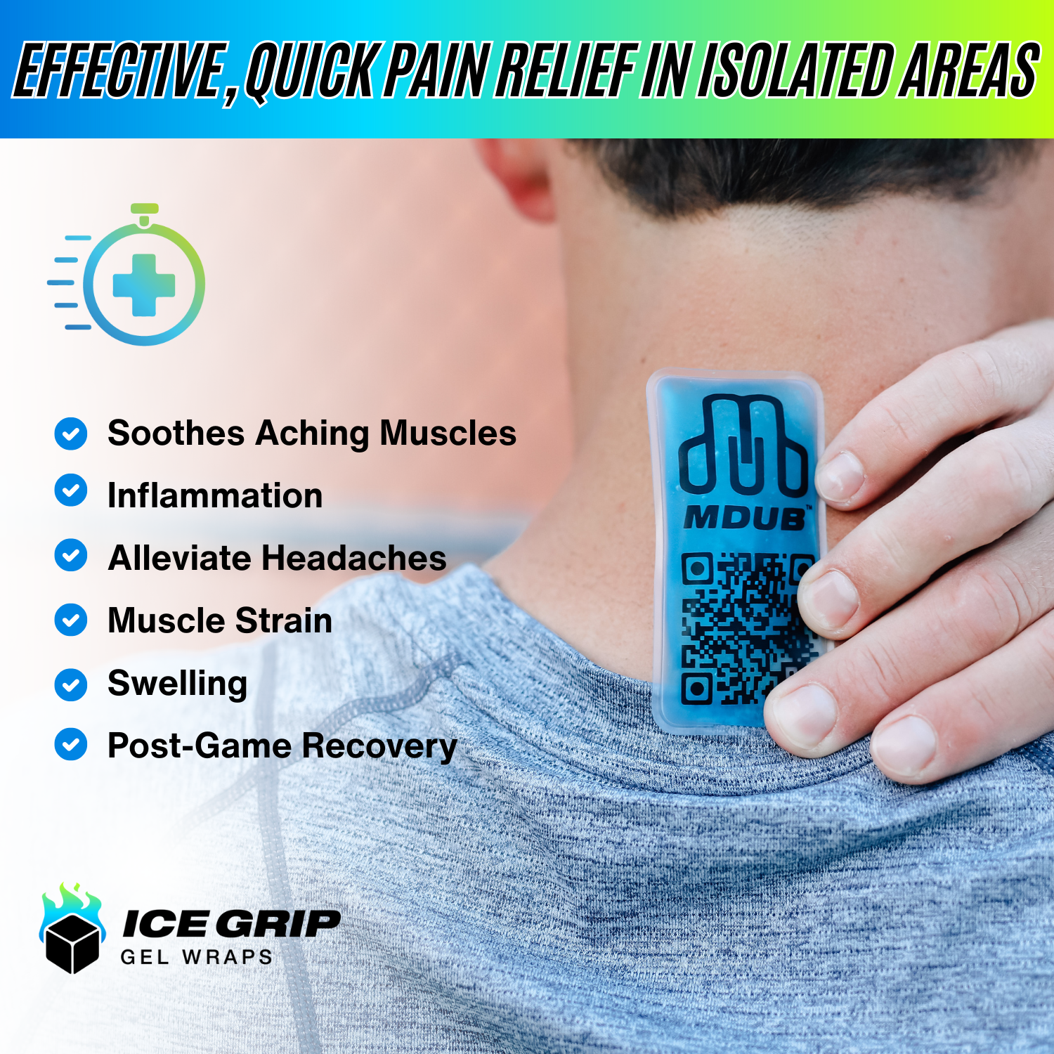 Ice Grip - Ice Pod , Ice Pack , Cold Packs , Hot Compress - Cold Compress Gel (5-Pack) - MDUB Athletics