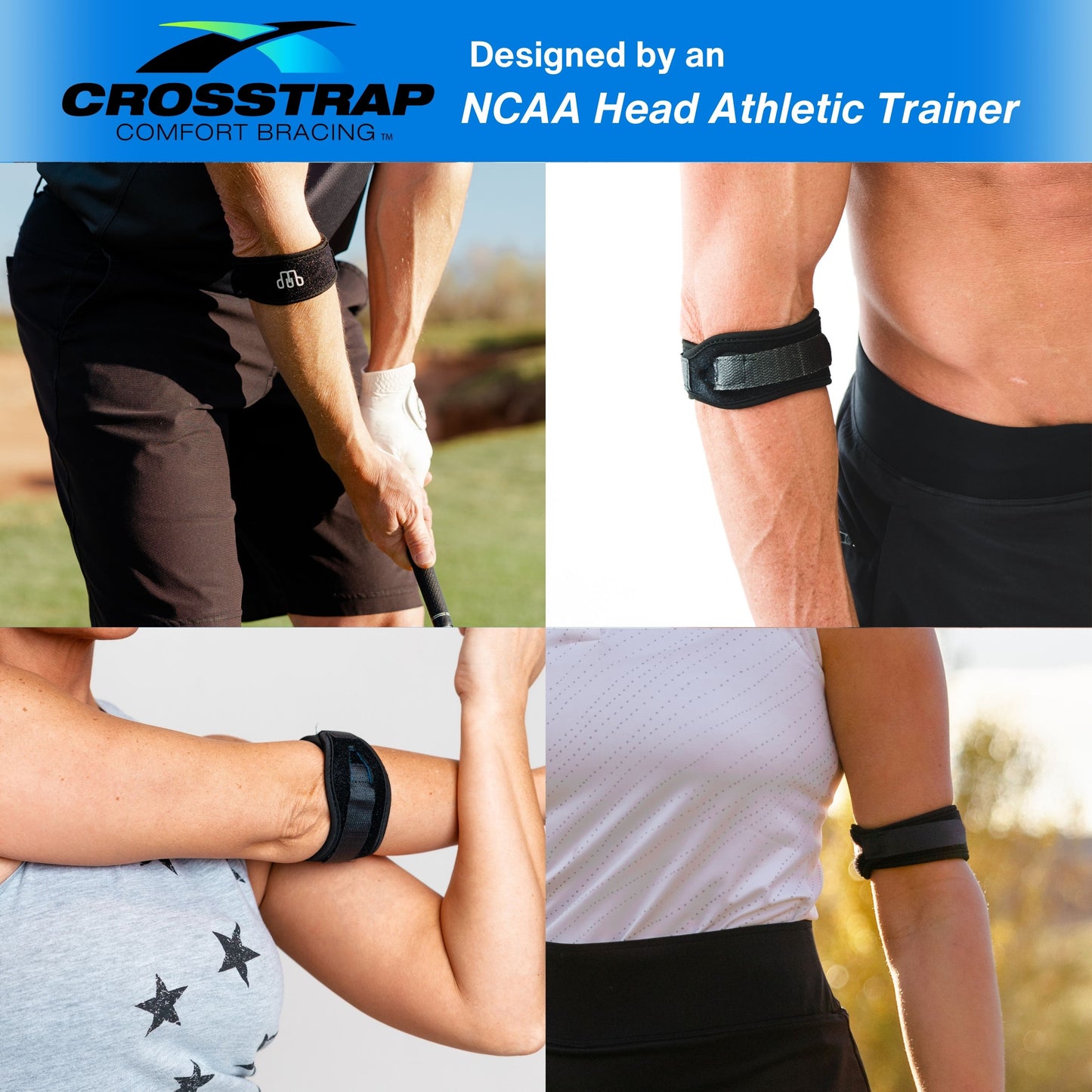 Crosstrap - Tennis Elbow Strap, Elbow Brace for Tendonitis and Elbow (Small) - MDUB Athletics