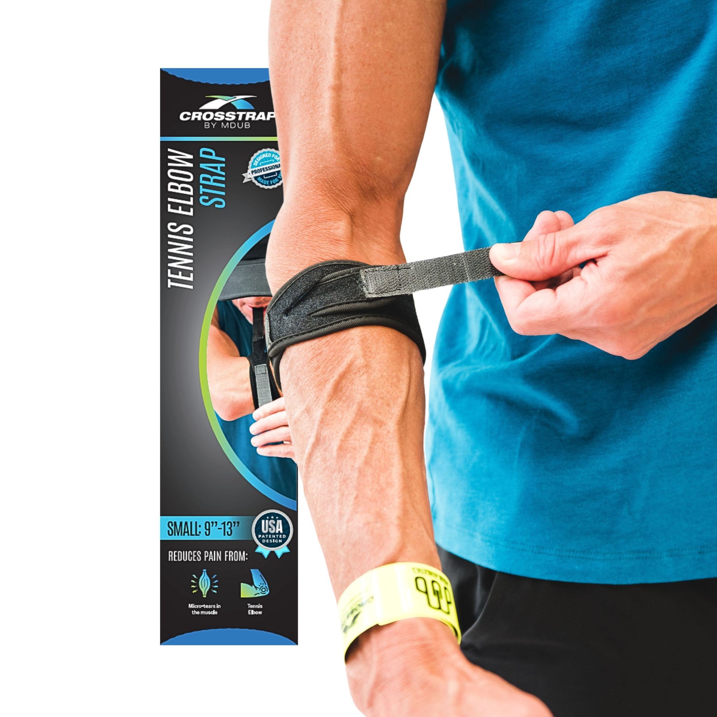 Crosstrap - Tennis Elbow Strap, Elbow Brace for Tendonitis and Elbow (Small) - MDUB Athletics